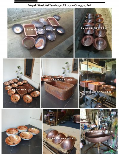 Proyek Wastafel Tembaga 12 pcs - canggu bali