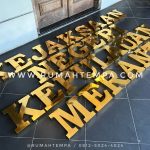 Huruf Timbul Kuningan Custom