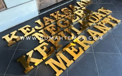Huruf Timbul Kuningan Custom