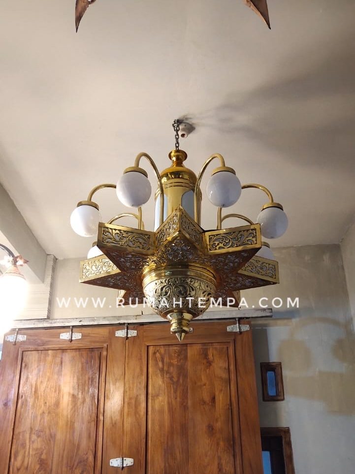 lampu gantung masjid kuningan custom