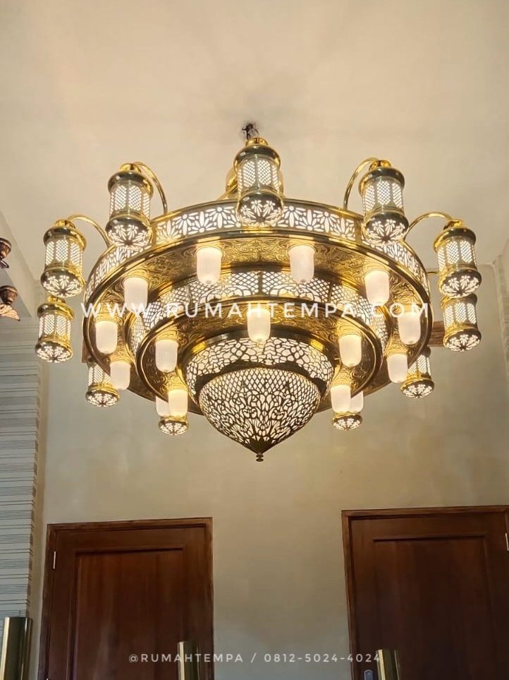 Lampu gantung masjid kuningan tembaga