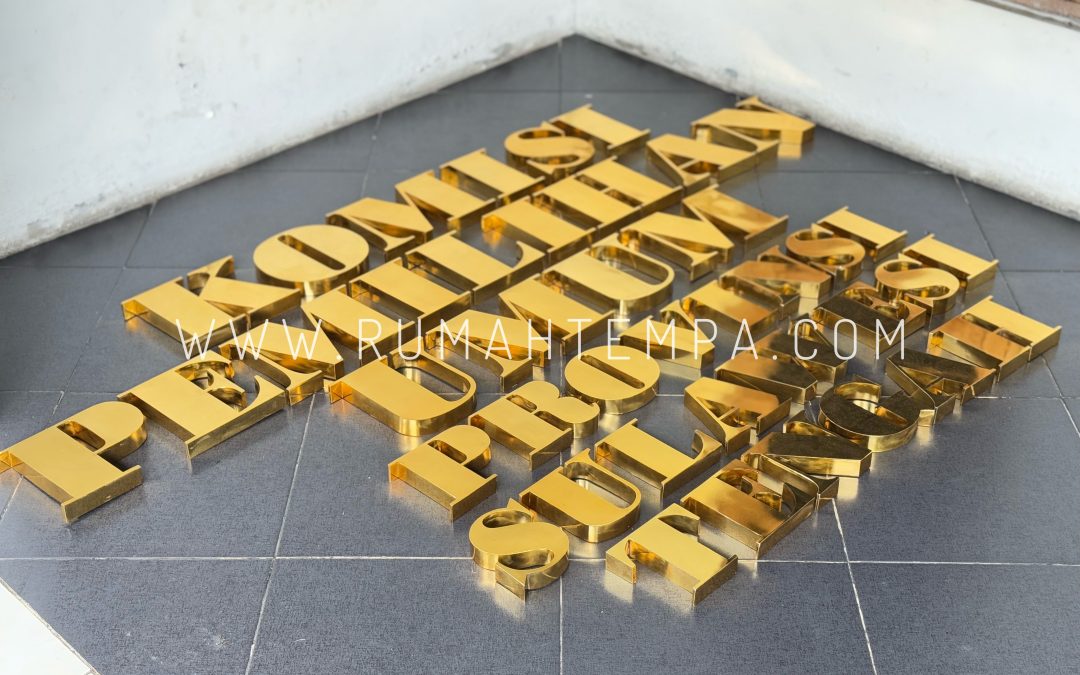Custom Huruf Timbul Kuningan