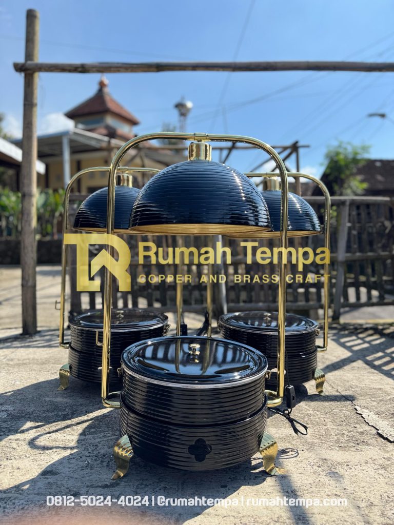 chafing dish kuningan hitam gold