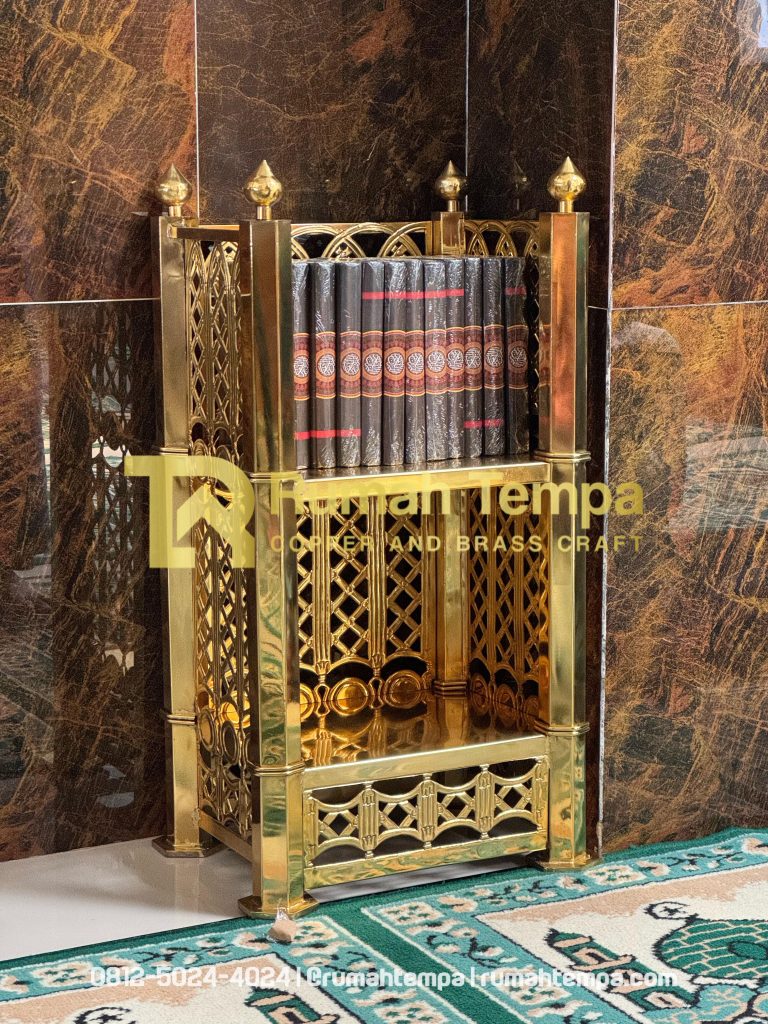 rak qur'an bahan kuningan