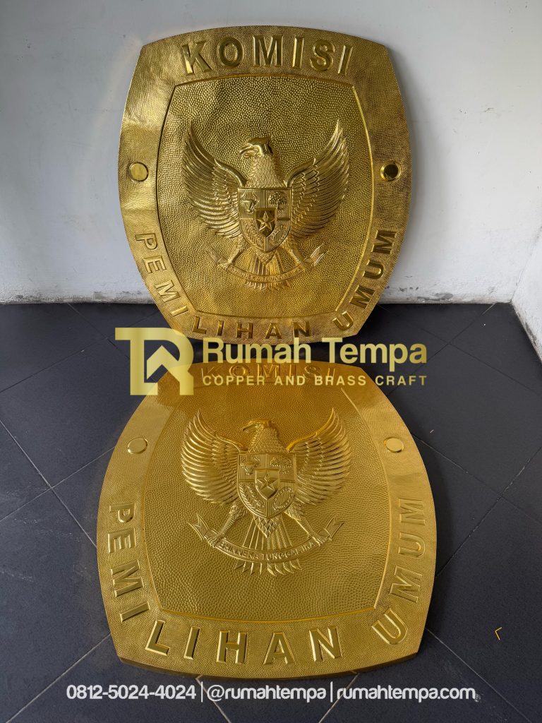 logo KPU bahan kuningan