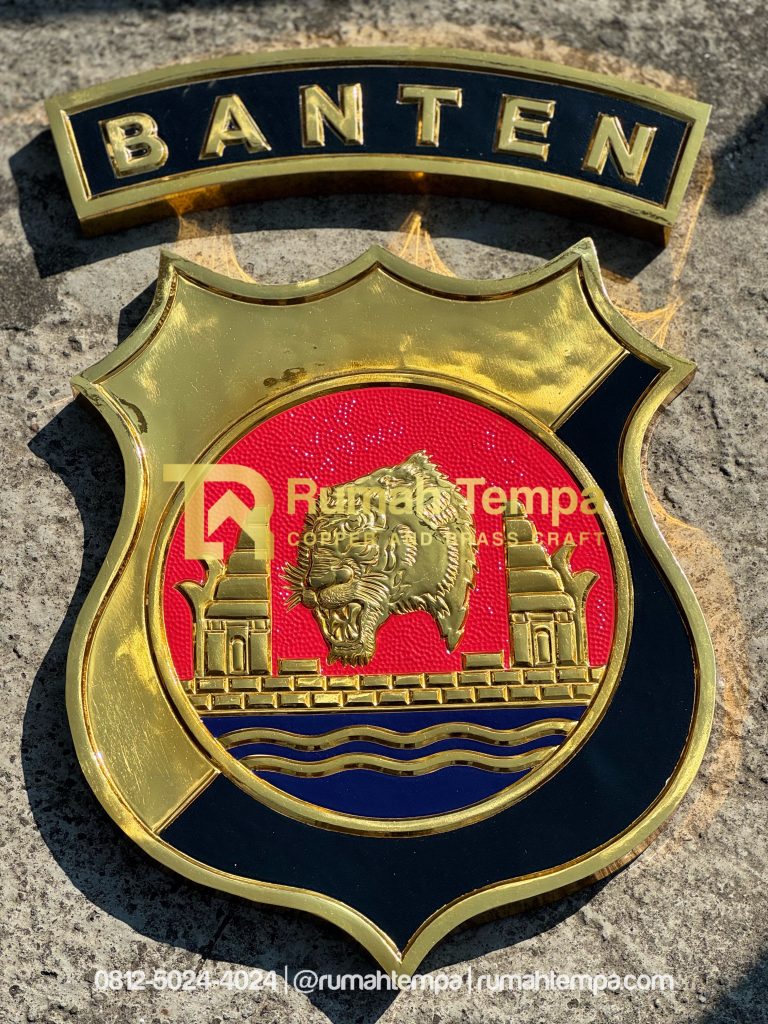 logo polda banten bahan kuningan