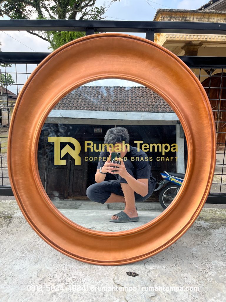cermin hias kuningan tembaga