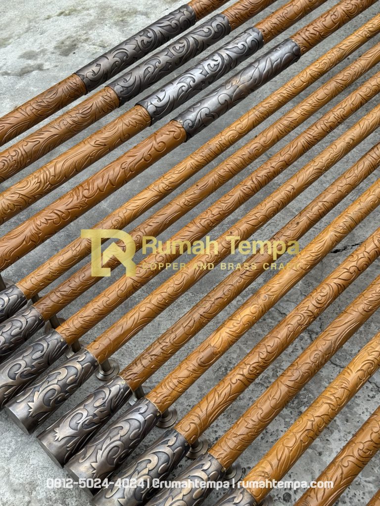 handle kayu kombinasi kuningan