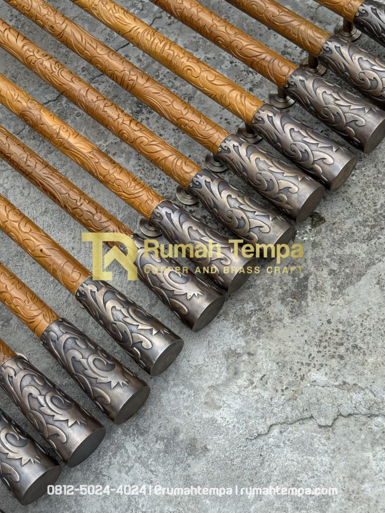 handle kayu kombinasi kuningan